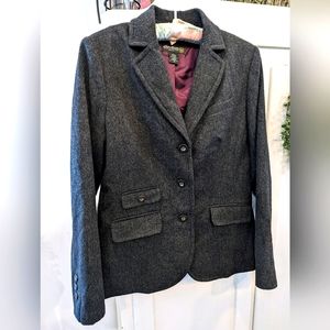 Eddie Bauer size 10 Wool Blazer Charcoal Gray